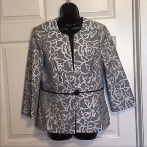 Peck & Peck silver black dress jacket size 10